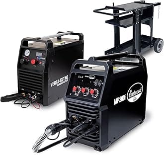 Eastwood 200 Amp Multi-Process Welder and 60 Amp Versa-Cut Plasma Cutter plus Welding Cart