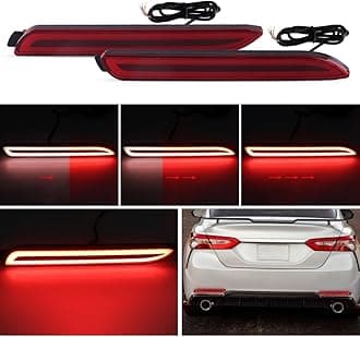 Raryloy 2x LED Rear Bumper Lights Reflector Tail Brake Stop Lamps Turn Signal Fog Light Sequential for Toyota 06-14 Camry,Lexus RX300 1999-2003