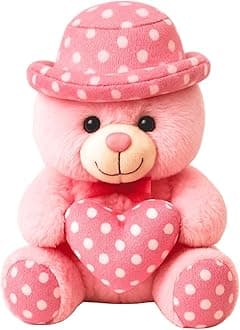 TOYTALES Soft Teddy Bear with Pink Cap – 30CM Plush Stuffed Toy for Kids, Girls & Boys | Huggable Cute Teddy Bear Gift for Birthday, Anniversary & Valentine (Pink)
