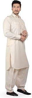 K-ROYALS Men's Cotton Blend Pathani Kurta Pyjama Suit
