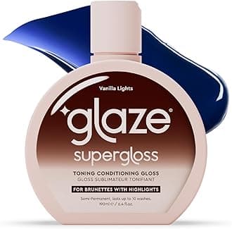 Glaze Super Gloss Color Conditioning Gloss – Vanilla Lights for Light to Medium Brown Hair with Highlights – Rinse Out Semi-Permanent Hair Gloss that Enhances Color and Boosts Shine & Hydration