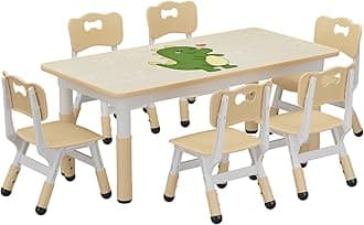 Kids Table and 6 Chairs Set
