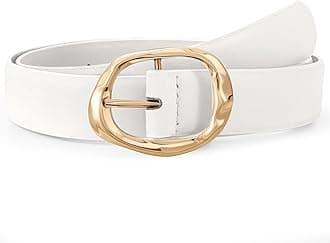 JASGOOD Women Leather Belt for Jeans Pants Ladies Casual Waist Belt Fashion Women Belt with Gold Buckle