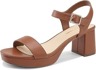 DREAM PAIRS Women's Platform Heels Block Chunky Open Toe Ankle Strap Heel Fashion Wedding Party Dress Sandals Shoes
