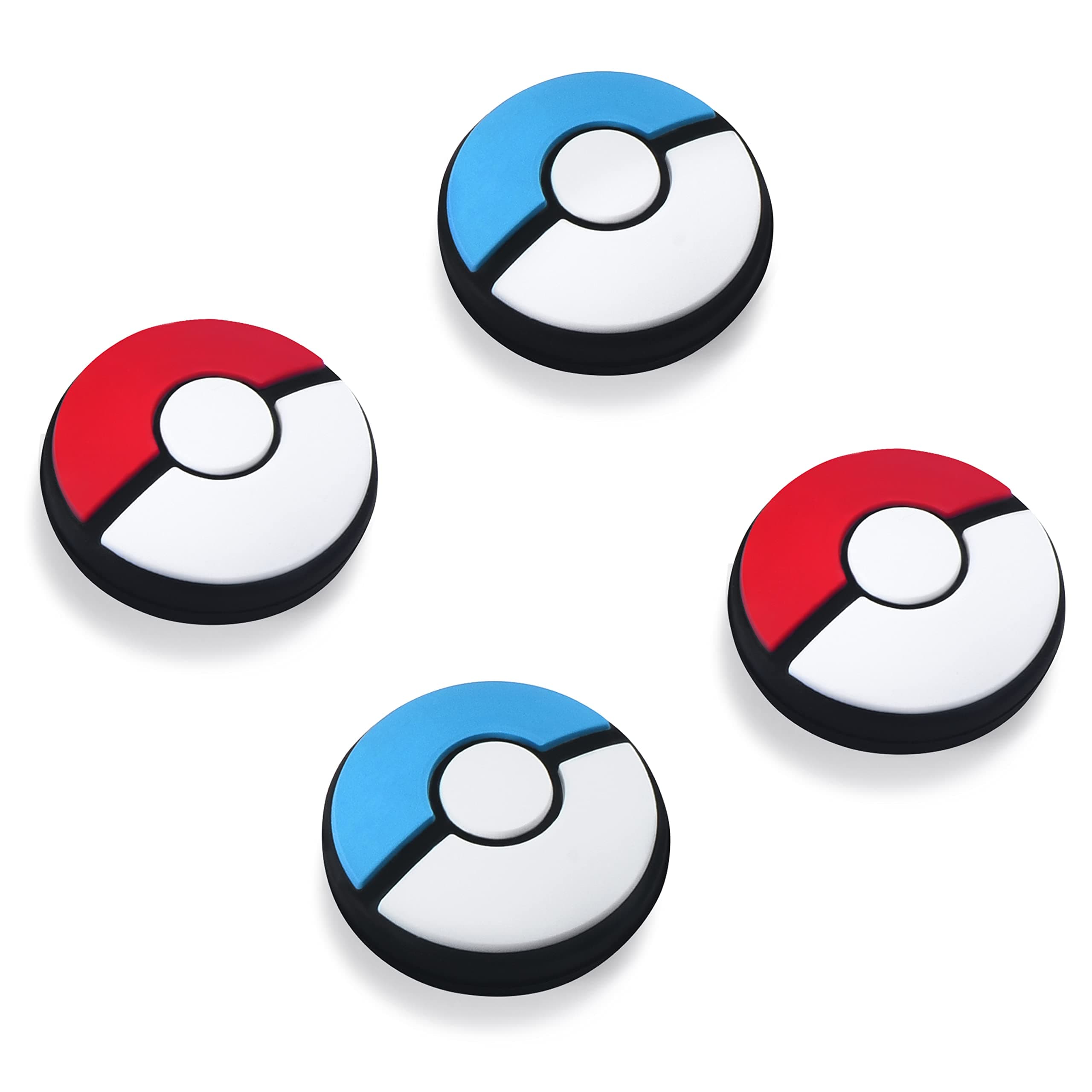 Joystick Caps Thumb Grip Compatible with Switch and Switch OLED, Silicone Caps for Joy-Con Controller – Red + Blue, 2 Pairs (4 Pieces)