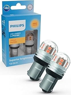 Philips automotive lighting Ultinon Pro7000 LED car signaling bulb (PY21W amber), 12V/24V