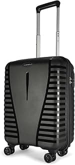 Airpro 55 Cms Small Cabin Polypropylene Hardsided 8 Wheels Luggage/Speed_Wheel Suitcase/Trolley Bag- Black