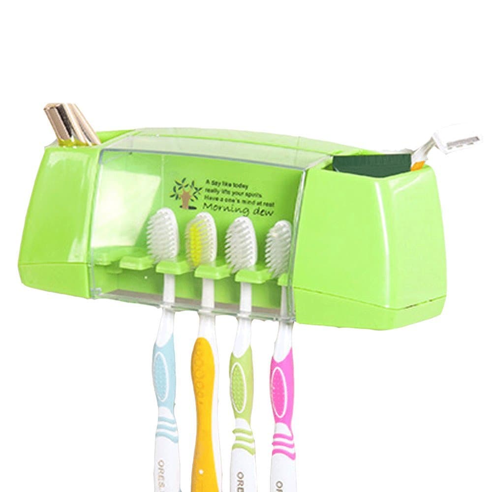 Multi-Functional Toothpaste Dispenser with Toothbrush Holder Set,Available for 6 Toothbrush