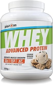 Whey Protein Powder | High Protein Shake for Muscle Growth & Recovery | Low Sugar Gym Supplement | Sports Nutrition Drink + Amino Acids (2010g, Cookie Dough)