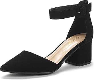 Women's Annee Black Nubuck Low Heel Pump Shoes - 9.5 M US