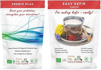 Cutting Edge Cultures Prebio Plus Prebiotic Fiber Powder Best Custom Blend of Organic Prebiotic Fibers Dietary Supplement 8 oz