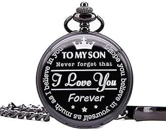 Yellow Chimes Pocket Watch Pendant With Chain For Son Dual Purpose By Yellow Chimes Copper Pendant For Men (Black) (Ycfjpd-106Son-Bk)