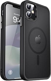 MOCCA Strong Magnetic for iPhone 12 Case/iPhone 12 Pro Case, [Compatible with Magsafe][Mil-Grade Drop Protection] Slim Shockproof Translucent Protective Phone Case for iPhone 12/12 Pro, Black