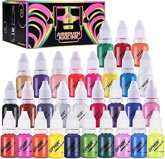 OPHIR 30 Colors Nail Art Inks Airbrush Paint Acrylic Paint Nail Polish/Pigments for Nail Stencils Painting, Model Hobby, Craft, Shoe Painting, 10ML/Bottle Nail Tools