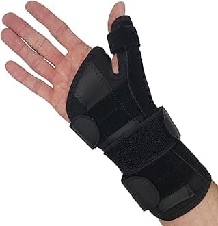 Thumb Splint & Wrist Brace | Carpal Tunnel Wrist Splint with Thumb Spica Splint | Thumb Stabilizer & Wrist Support For Tendonitis Pain, Arthritis, CMC Trigger Thumb (LARGE, RIGHT HAND)