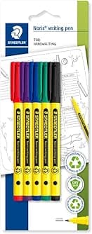 Noris - Handwriting Pen - 5 Assorted Colours - Pack of 5, 307-S BK5