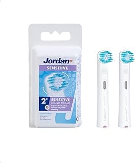 Jordan Sensitive Electric Toothbrush Heads with Extra Gentle Cleaning Oral B Compatible 2 Pack
