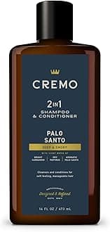 Cremo Palo Santo Barber Grade 2-n-1 Shampoo & Conditioner, Notes of Bright Cardamom, Dry Papyrus and Aromatic Palo Santo,16 Fl Oz