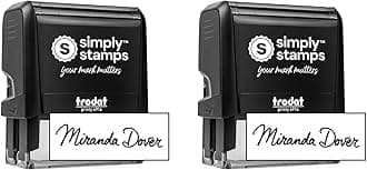 Custom Signature Stamp - Personalized Insignia - Self-Inking - Your Choice of 7 Ink Colors! (2, Xtra Large)