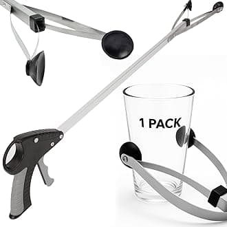 Vive Suction Cup Grabber Reacher 32" - Elderly Grab It Reaching Pickup Tool Heavy Duty for Seniors - Trash, Sticks, Litter Picker Upper - Extra Long Reach Handle & Handy Extension Arm Claw