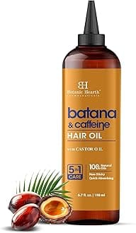 Botanic Hearth Batana & Caffeine Hair Oil 6.7 Fl Oz (198 ml) | Scalp Treatment for Hair Loss, Dry & Frizzy Hair Repair, Deep Nourishing Oil for All Hair Types | 100% Natural and Vegan