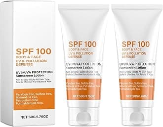 Skin Sunscreen Cream SPF100, Moisturizing Sunscreen, Face and Body Moisturizer Sunblock, Protects & Hydrate Against Sun, Sunscreen Fast Absorbing Lightweight Cream (2)