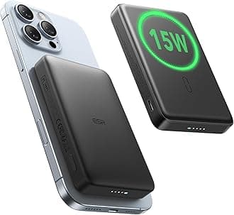 ESR for MagSafe Power Bank, Ultra-Compact 10,000mAh MagSafe Portable Charger,15W Ultra-Fast Battery Pack, 27W USB-C MagSlim Charger with Cable for iPhone 17e/17/16/15/14/13/12, Black