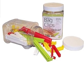 Linden Sweden Twixit Bag Clips - Keep Food Fresh, Stop Spillage - Easily Date Stamp Frozen Bags - Chip Clips for Storage and Organizing - Microwave, Freezer & Dishwasher-Safe - BPA-Free - Set of 27