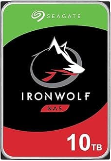 IronWolf 10TB NAS Internal Hard Drive HDD – CMR 3.5 Inch SATA 6Gb/s 7200 RPM 256MB Cache for RAID Network Attached Storage, with Rescue Service (ST10000VN0008)