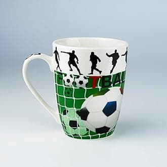 GOGO Home Brand Football Player Scores Goal Mug Pottery Ceramic Coffee Cup Tableware â€“ 340ml