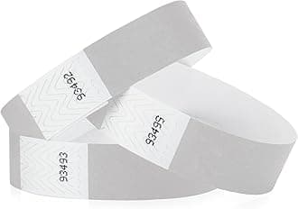 200 WristCo Silver Tyvek Wristbands for Events - Comfortable Tear Resistant Paper Bracelets ID Wrist Bands for Concerts Festivals Admission Party Identification