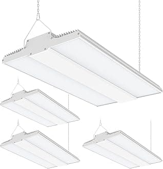ADUB Linear High Bay LED Lights 150W, 1.3FT Hanging LED High Bay Shop Lighting Fixture 22,500 LM, 5000K Commercial Bay Light for Workshop Garage Barn, UL DLC Listed, AC100-277V, Dimmable, 5-Y, 4P