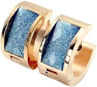 Jewelry Men's and Women's Muticolor Crystal Stainless Steel Studs Hoop Earrings