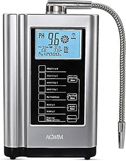Alkaline Water Ionizer Machine 729, Built-in a Filter, Produces pH 4-10.5 Water, 7 Water Settings, Up to -570mV ORP, 8000L Per Filter, Silver