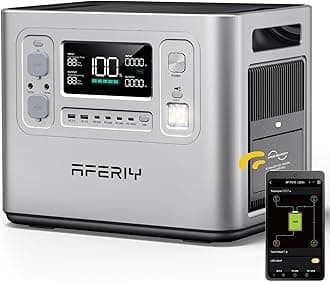 AFERIY 2400W Portable Power Station, 2048Wh Solar Generator Control Via App, LiFePO4 Battery Quick Charge in 1.5H, 240V AC Outlets, 13 Outputs for Home Emergency/Camping/RV