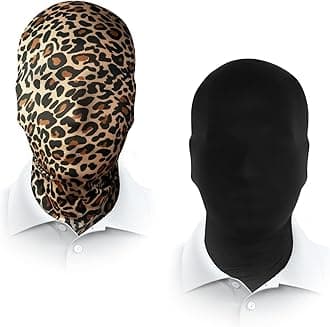 2 Pieces Black Full Face Mask Halloween Spandex Adult Hood Faceless Morph Head Cloth