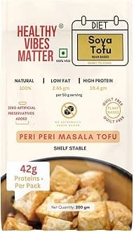 HEALTHY VIBES MATTER SOYA TOFU PANEER (Pack of 2) | PERI PERI Flavour Blast (200GM Each ) (Ambient Storage| Dairy & Gluten Free| High Fiber | No Preservatives & Additives) (2)
