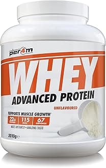 Per4m Whey Protein Powder | High Protein Shake for Muscle Growth & Recovery | Low Sugar Gym Supplement | Sports Nutrition Drink + Amino Acids (2010g, Unflavoured)