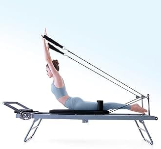 ARKANTOS Pilates Reformer Machine Foldable, Reformer Pilates Equipment for Gym Workout and Home Use, Suitable for Intermediate and Beginners Users