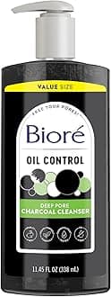 Biore (339ml_Pack of 1) - Charcoal Face Wash, Daily Facial Cleanser For Dirt & Makeup Removal, For Oily Skin