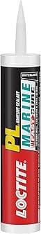 PL Marine Fast Cure Adhesive Sealants, Waterproof Construction Glue for Fiberglass, Vinyl, Glass & More - 10 fl oz Cartridge, Pack of 1