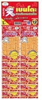 Bento Dried Squid Seafood Pack of 12, Squid Seafood Snack Sweet and Spicy Flavoured - Dried Squid (6g.x12 Bags))
