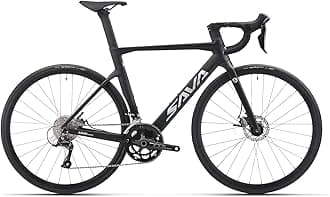 SAVADECK Carbon Fiber Road Bike, 700C Racing Bicycle Carbon Frame Carbon Fork with SORA R3000 Derailleur System 18 Speed Disc Brake Road Bicycle for Men or Women