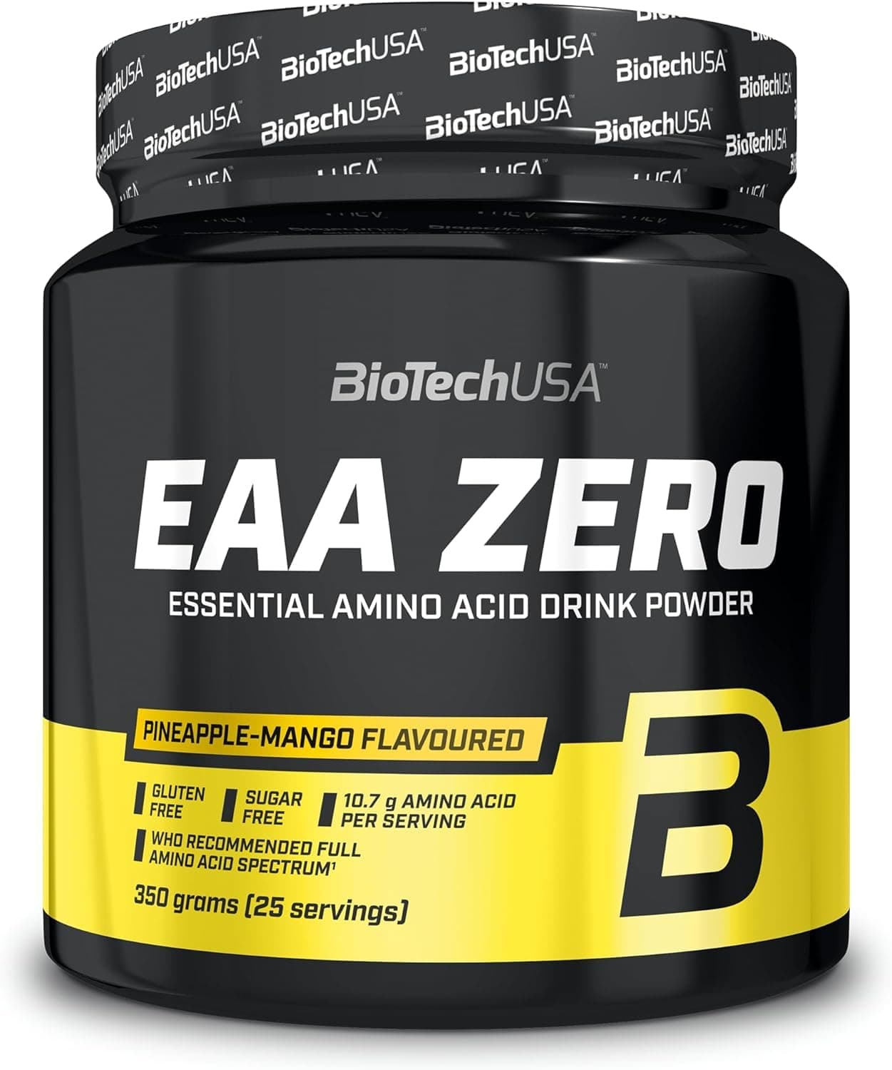 EAA Zero - Essential Amino Acid Power | 7160mg EAA/serving | WHO Recommended Ratio | Sugar-Free, Gluten-Free, 350 g, Pineapple-Mango