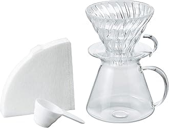 Hario "Simply Hario" V60 Glass Pour Over Coffee Set, Size 02