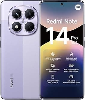 Redmi Note 14 Pro 5G smartphone, 8+256GB, Purple, 200MP pro-grade AI camera, IP68, 45W turbo charging with 5110mAh battery, AI features (no charger included), 2 year Warranty