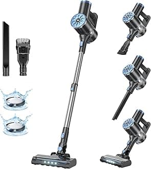 VIPSUN Cordless Vacuum Cleaner with Self-Standing, LED Screen Stick Vacuum Cleaners for Home, Lightweight Powerful Suction Vacuum, 6-in-1 Rechargeable Vacuum for Carpets, Pet Hair, Hardwood Floors