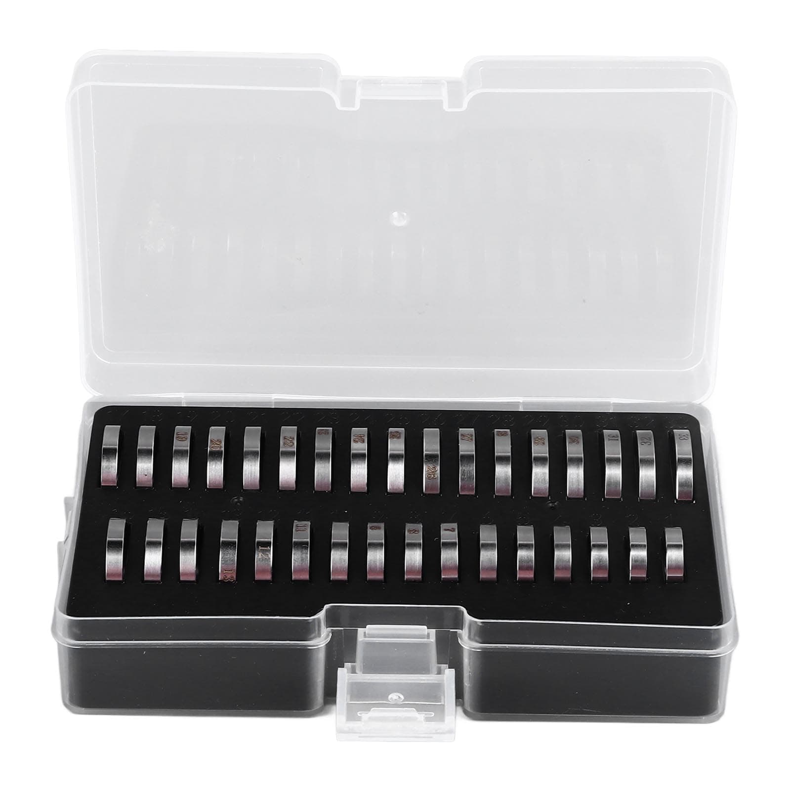 Cryfokt Ring Sizer Measuring Tool, Stainless Steel Ring Sizer Tool, Finger Rings Gauge Ring Sizer Tool Kit with Storage Box, Gauge Rings Measurement Tool for Measuring Finger Sizes