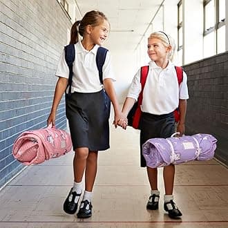 PRIMLECT Nap Mat- Toddler Nap Mat with Pillow & Fleece Blanket- 55''*35''*3''Nap Mat for Toddlers- Nap Mats for Preschool, Daycare