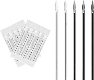ATOMUS10pcs Piercing Needles 14G Tattoo Accessory Disposable Sterile Body Piercing Needle For Navel Ear Nose Tattoo Supply (14G, 10pcs)